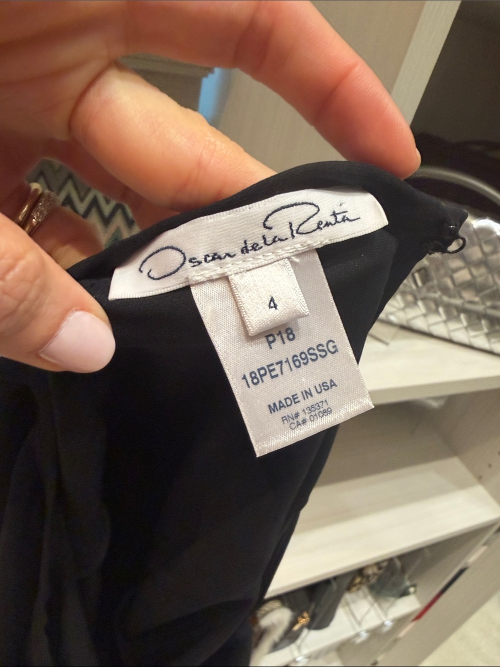 Oscar de la Renta Black Pearl-Embellished Sleeve Blouse - Picture 7 of 7